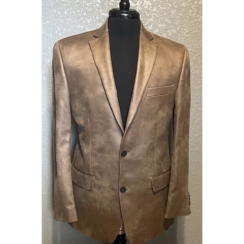 Michael Kors 38R Brown Faux Suede Sports Jacket Blazer Corporate Country Club